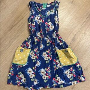 Matilda Jane Floral Kids Dress with Yellow Pockets